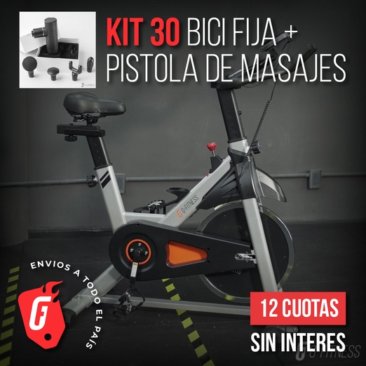 Kit30: Bicicleta fija + Pistola de masajes