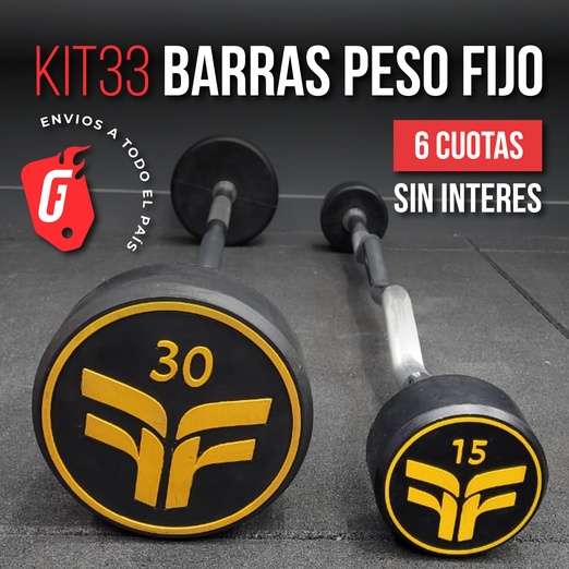 Kit 33: Barras peso fijo