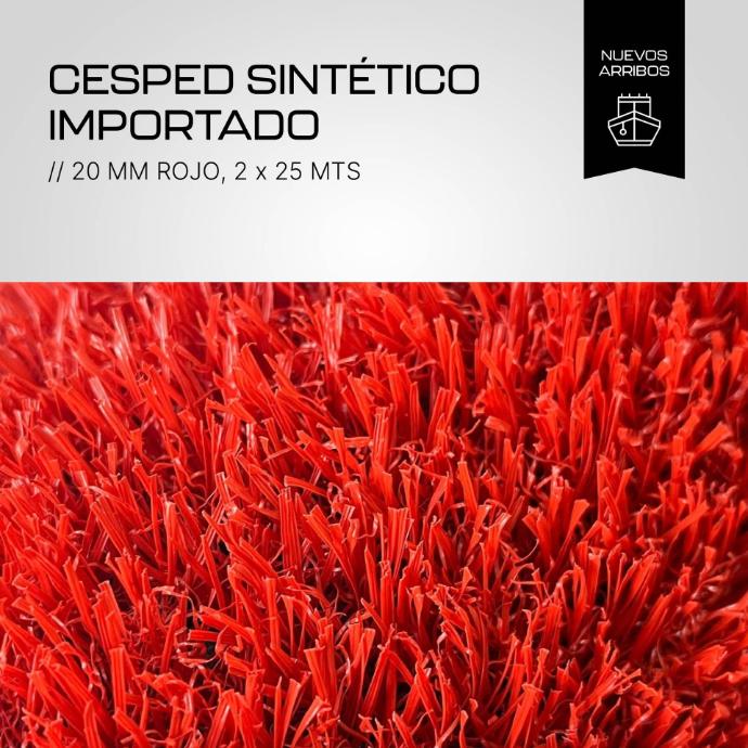 ¡Llegó! Conocé la nueva Cesped Sintetico Importado 20mm Rojo - 2 x 25 metros
