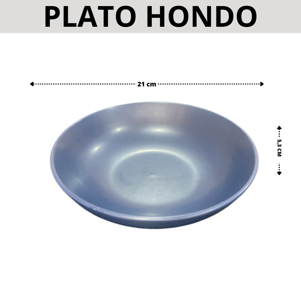 Plato Hondo 8 pulgadas (21cm) Color Azul