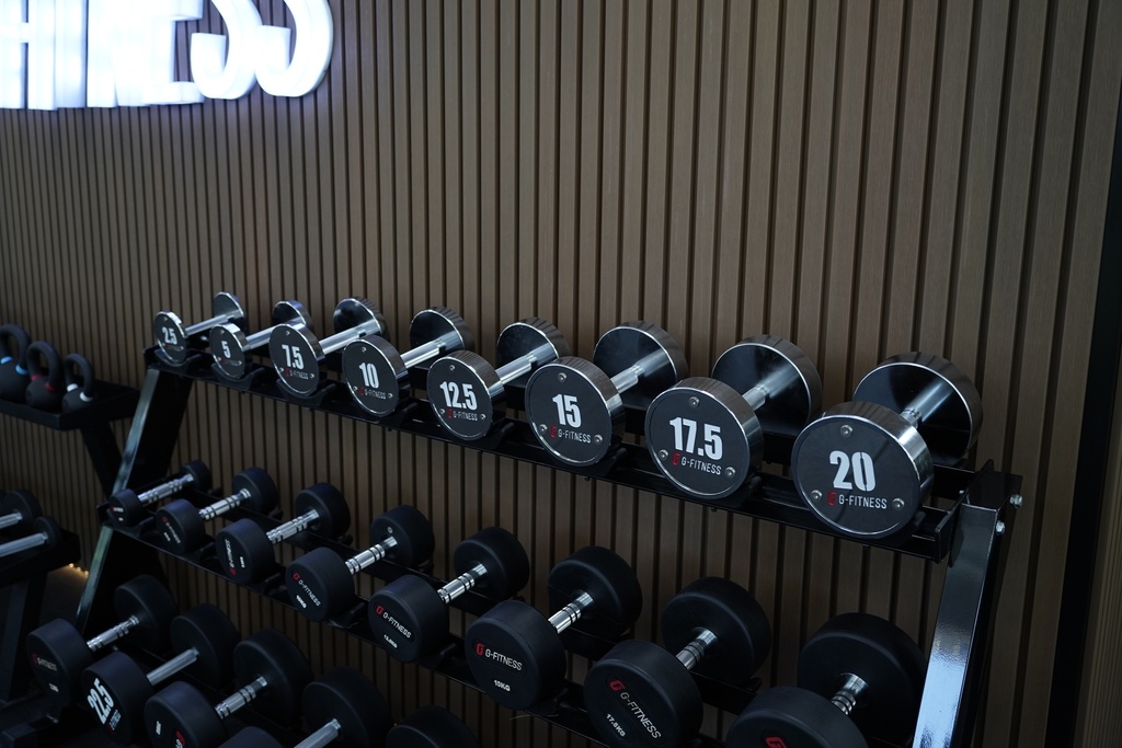 Mancuerna cromada con logo G-Fitness 40KG