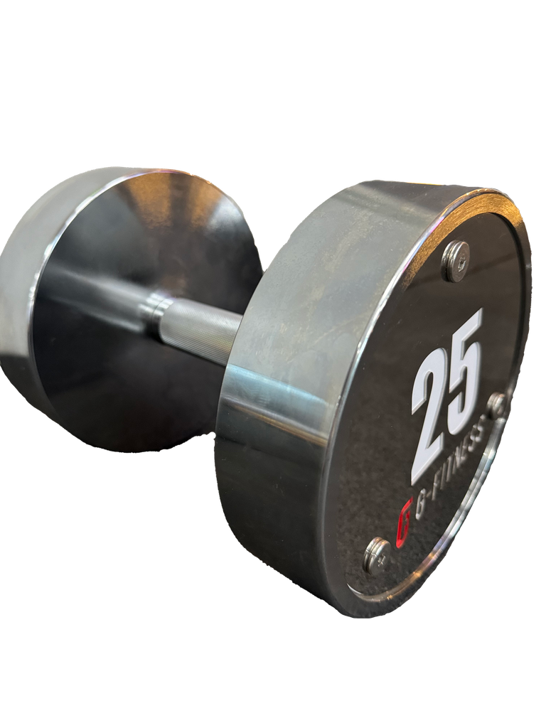 Mancuerna cromada con logo G-Fitness 25KG