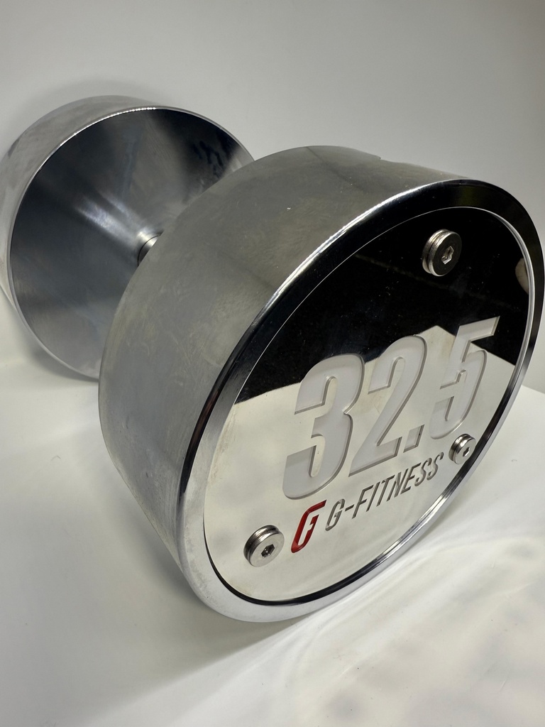 Mancuerna cromada con logo G-Fitness 32.5KG