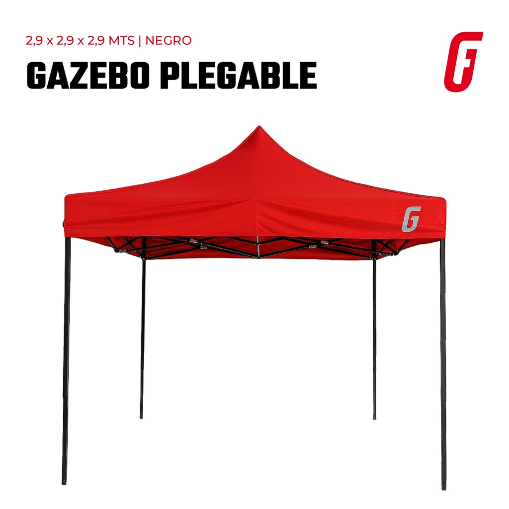 Gazebo Plegable - 3 x 3 mtrs - Rojo