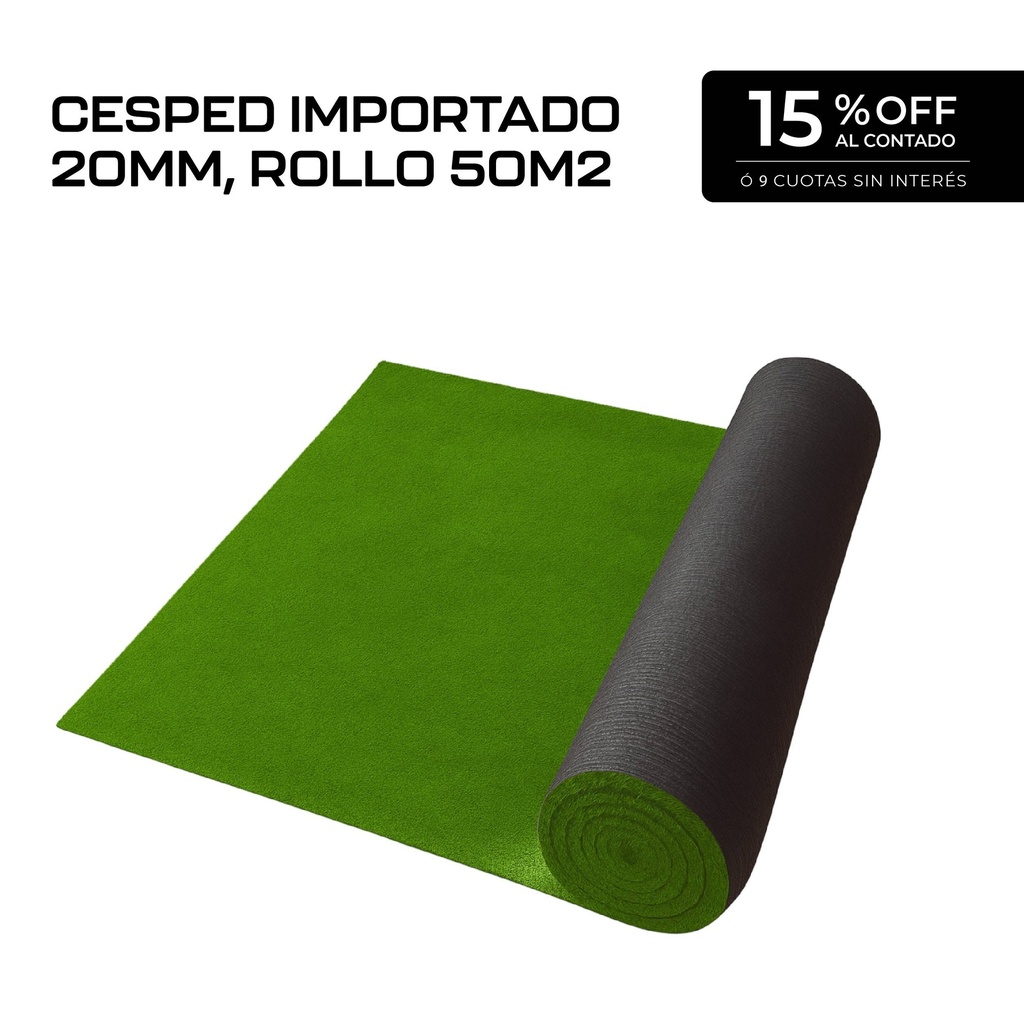 Cesped Importado 20mm ROLLO 50M2