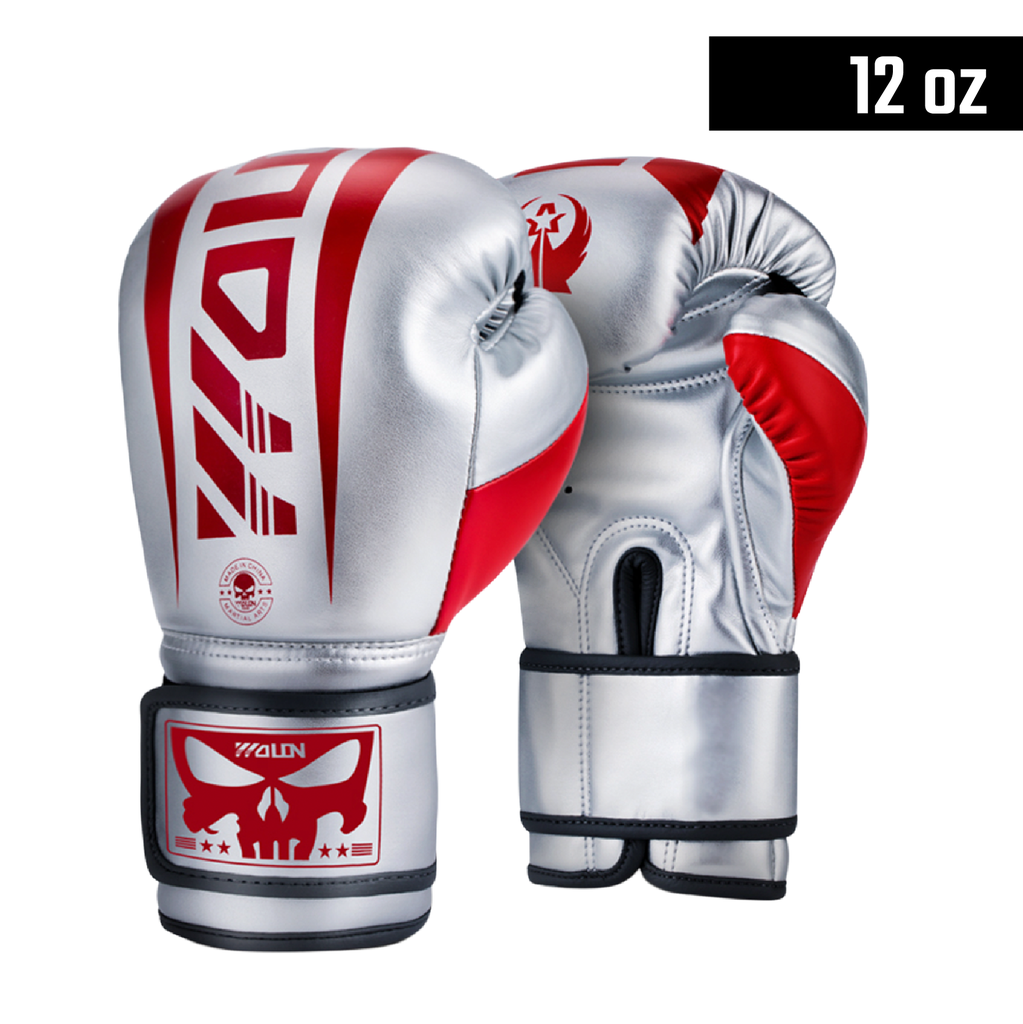 Guantes de Boxeo Gris/Rojo 12oz (Por par)