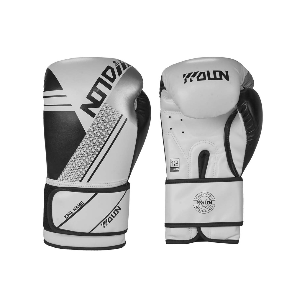 Boxing Gloves Blanco/Negro 12oz. MOD Q7. (Por par)