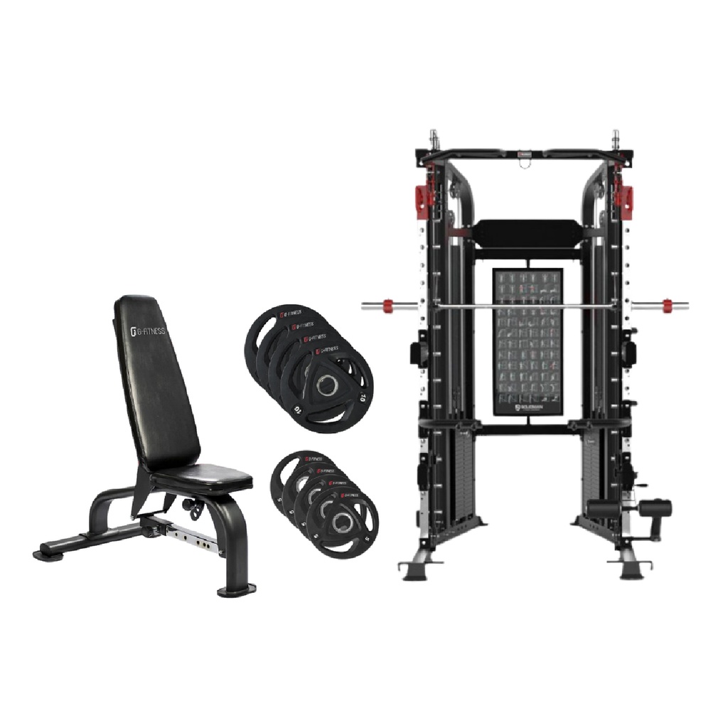 KIT 25: Entrenador Integral + Discos olímpicos