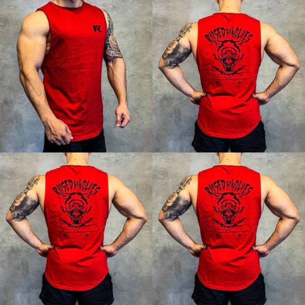 MUSCULOSA RUSTIC FUARK MOD RAISED ROJO
