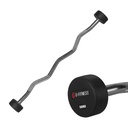 Barra curl peso fijo 50kg con logo