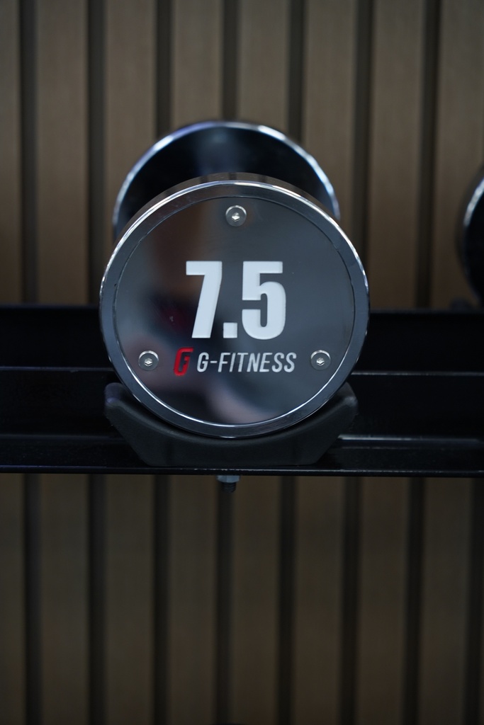 Mancuerna cromada con logo G-Fitness 7.5KG