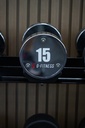 Mancuerna cromada con logo G-Fitness 15KG