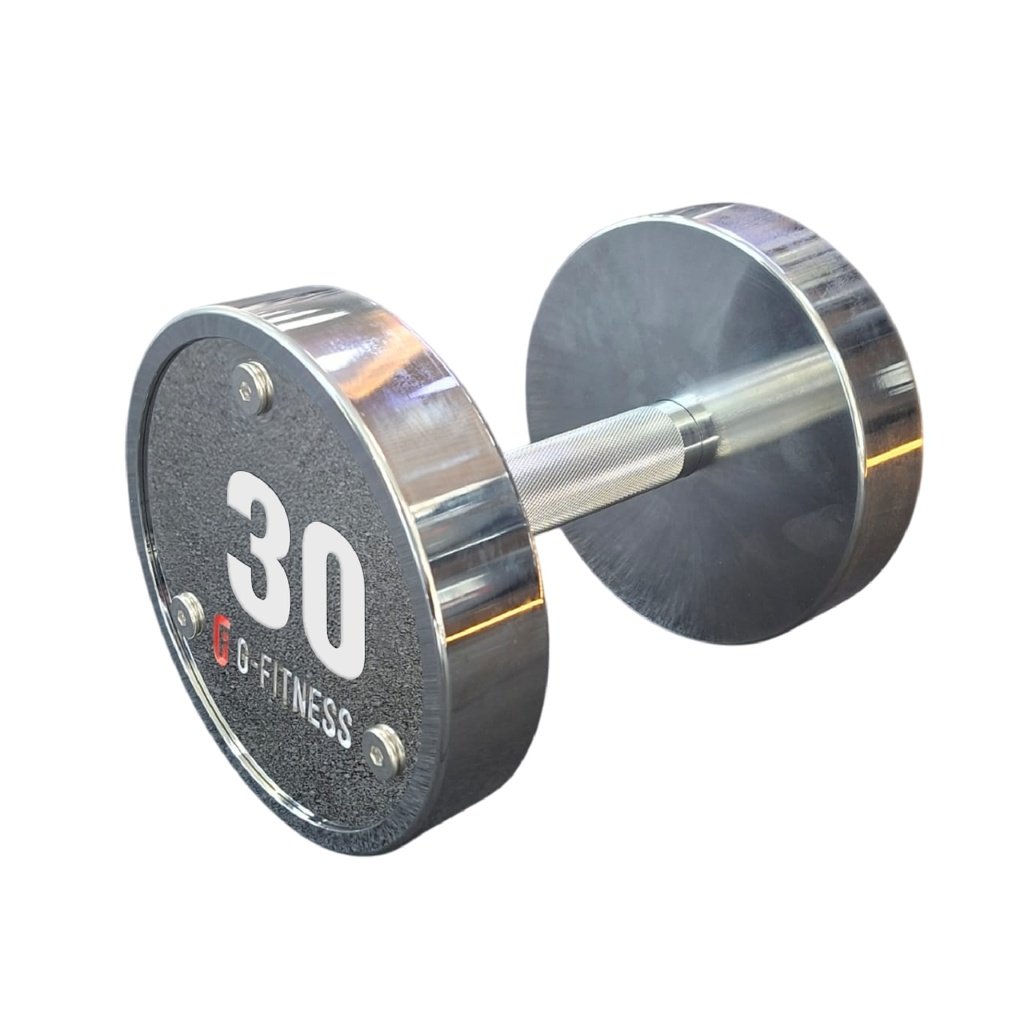 Mancuerna cromada con logo G-Fitness 30KG