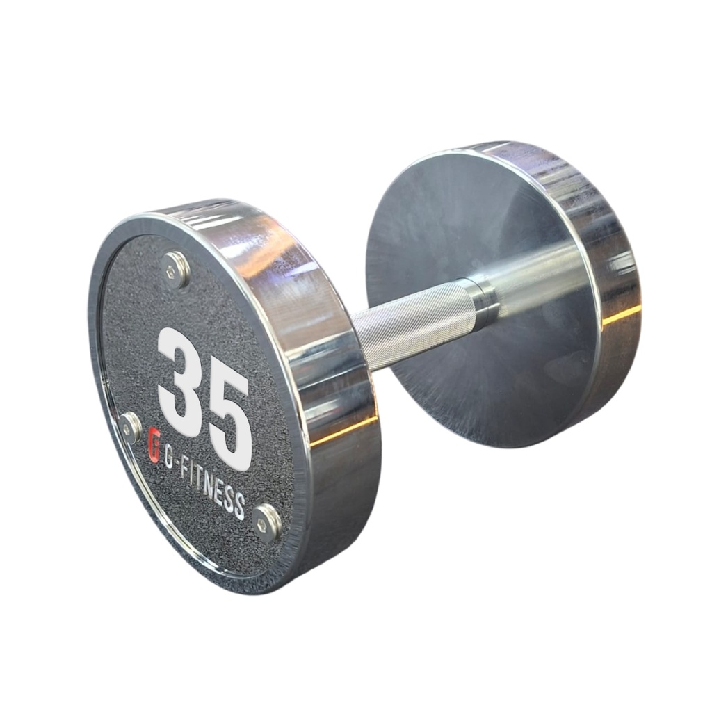 Mancuerna cromada con logo G-Fitness 35KG