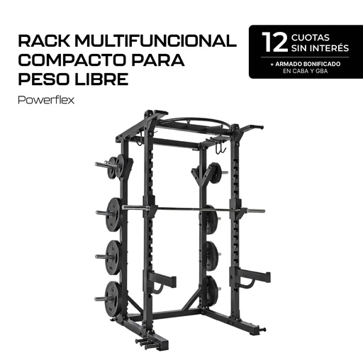 [E6221] Rack Multifuncional Compacto para Peso Libre - PowerFlex