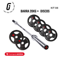 [kit08-] Kit 08: Squat Rack - Barra 20kg + Discos