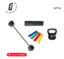[KIT18-] Kit 18: Kit Body workout + Set Hip Band + Colchoneta + Pesa Rusa Plástica 6kg