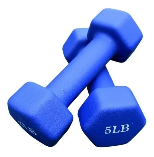 [100411LB-2-5] Mancuerna Neopreno (2kg-5Lb) Por Unidad. Rotulo Libras