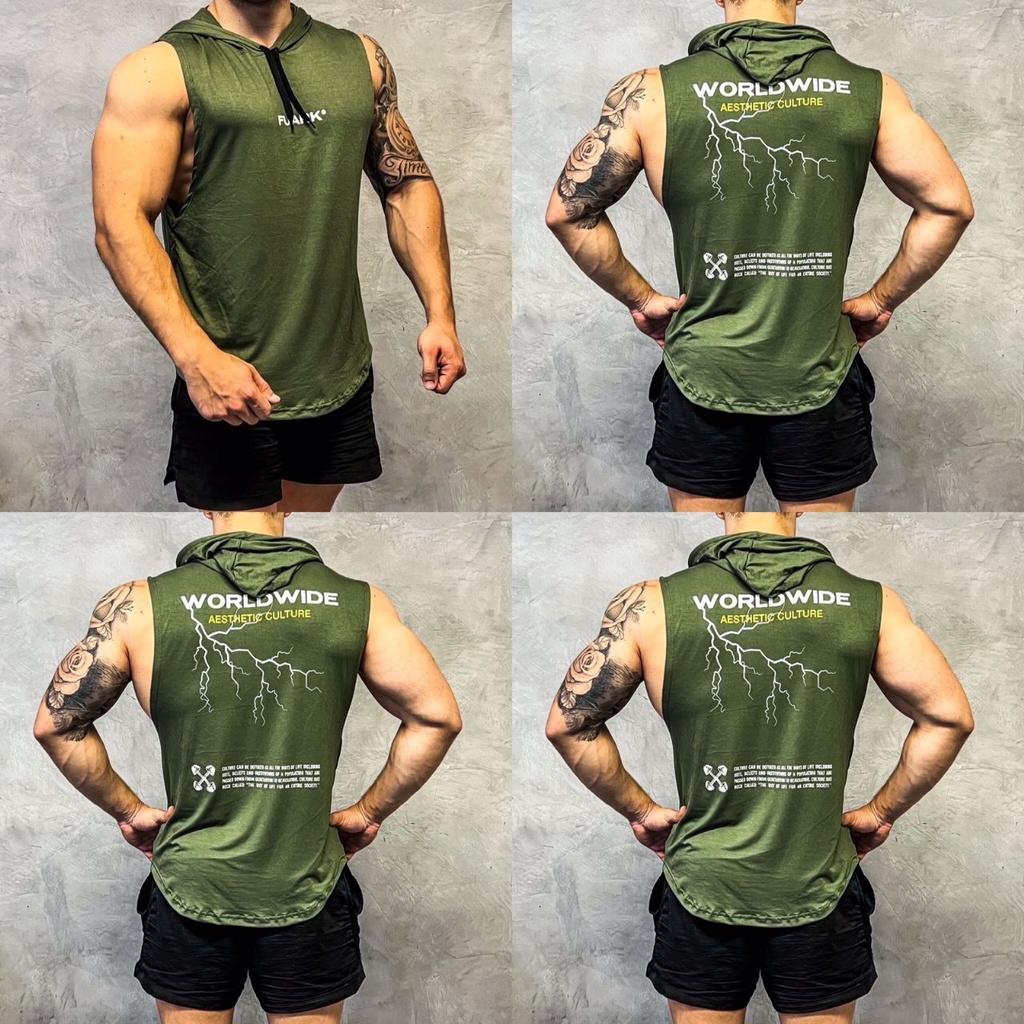 MUSCULOSA HOODIE STORM FUARK VERDE MILITAR