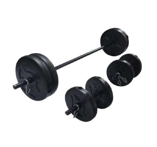 [IP-CEMENTSET35] Set de Barra, Mancuernas y Discos 30KG