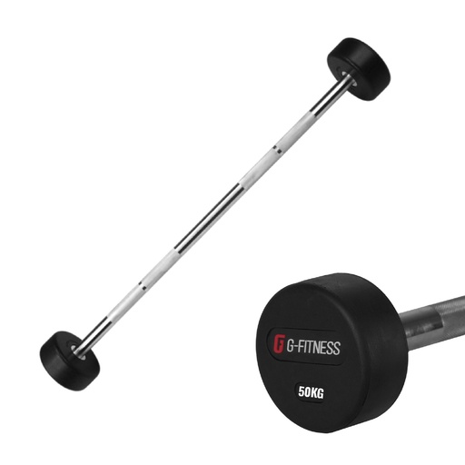 [100380-50KG] Barra recta peso fijo 50 kg con logo GFITNESS