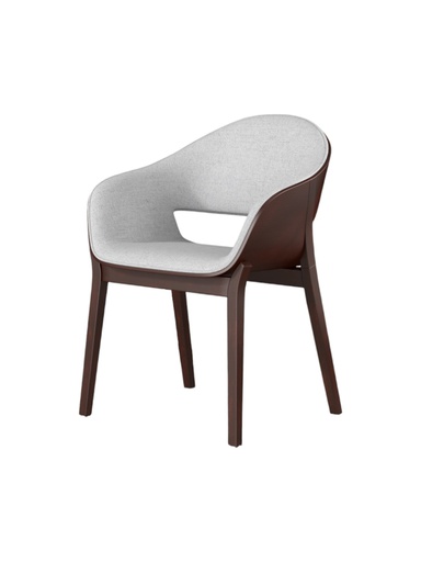 [WD-S230-G] Silla Madera Haya Negra Asiento Gris Oslo