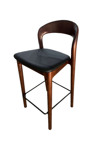 [BS-1833BV] Silla Alta Madera Negra Asiento PU