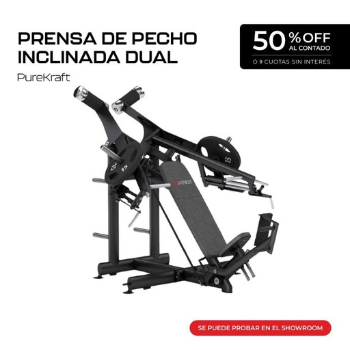 [G4365-WX] Máquina Prensa de Pecho Inclinada Dual - PureKraft