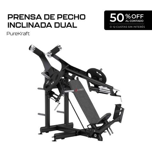 [G4365-WX] Máquina Prensa de Pecho Inclinada Dual - PureKraft