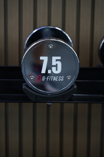 [W3B01-7.5] Mancuerna cromada con logo G-Fitness 7.5KG