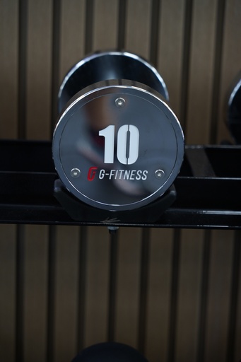 [W3B01-10] Mancuerna cromada con logo G-Fitness 10KG
