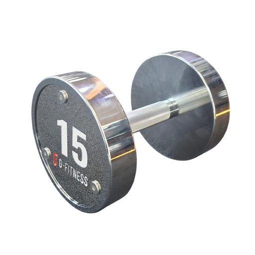 [W3B01-15] Mancuerna cromada con logo G-Fitness 15KG