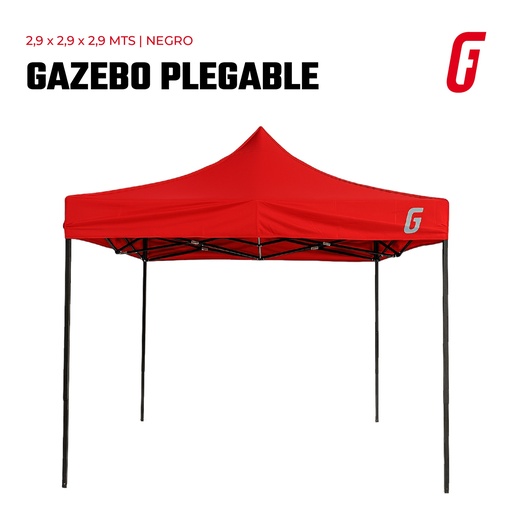 [GAZEBO-S2.1-1-R] Gazebo Plegable - 3 x 3 mtrs - Rojo