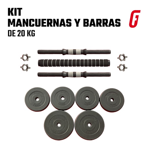 [IP2711] Kit Mancuernas y Barras 20kg